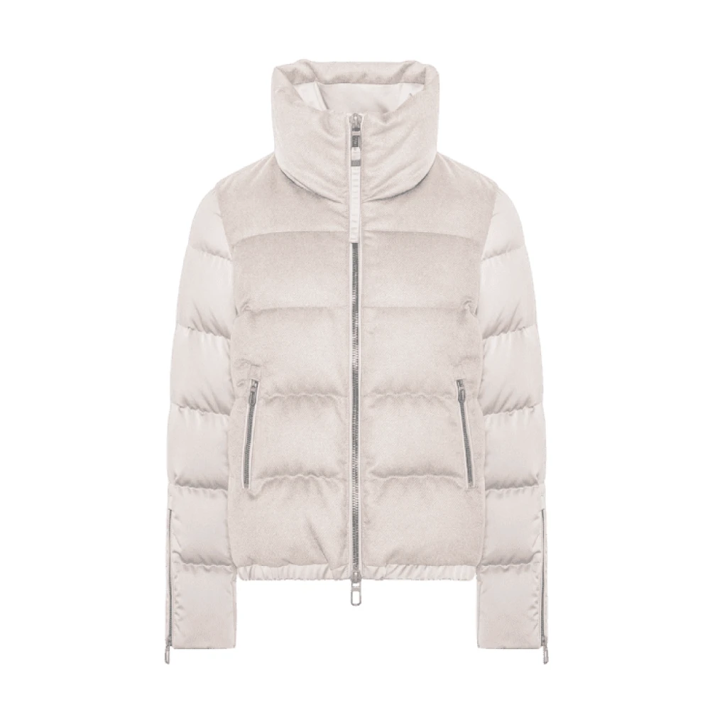 Duno Beige gewatteerde jas met capuchon Beige Dames