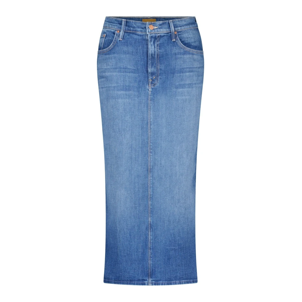 Mother Denim High-Waist Pencil Rok Blue Dames
