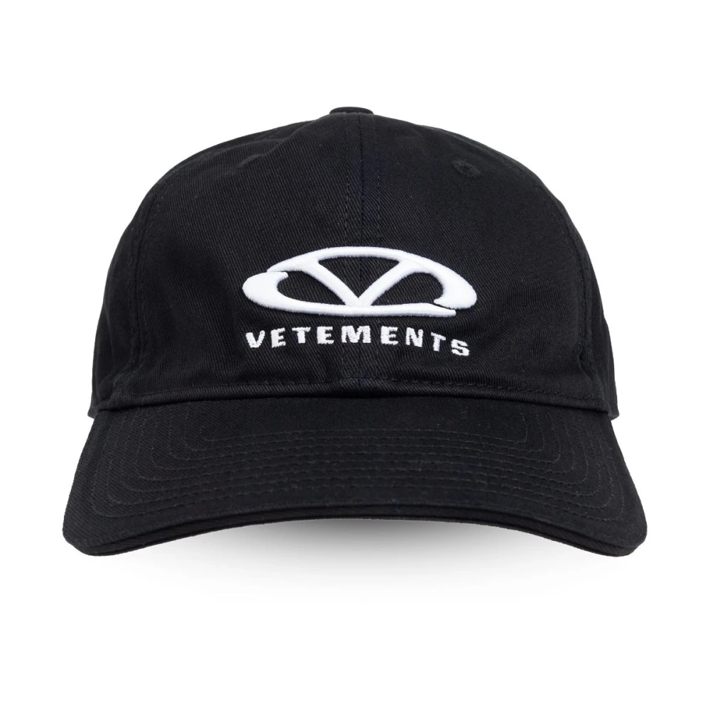 Vetements Zwarte Katoenen Geborduurd Logo Pet Black Heren