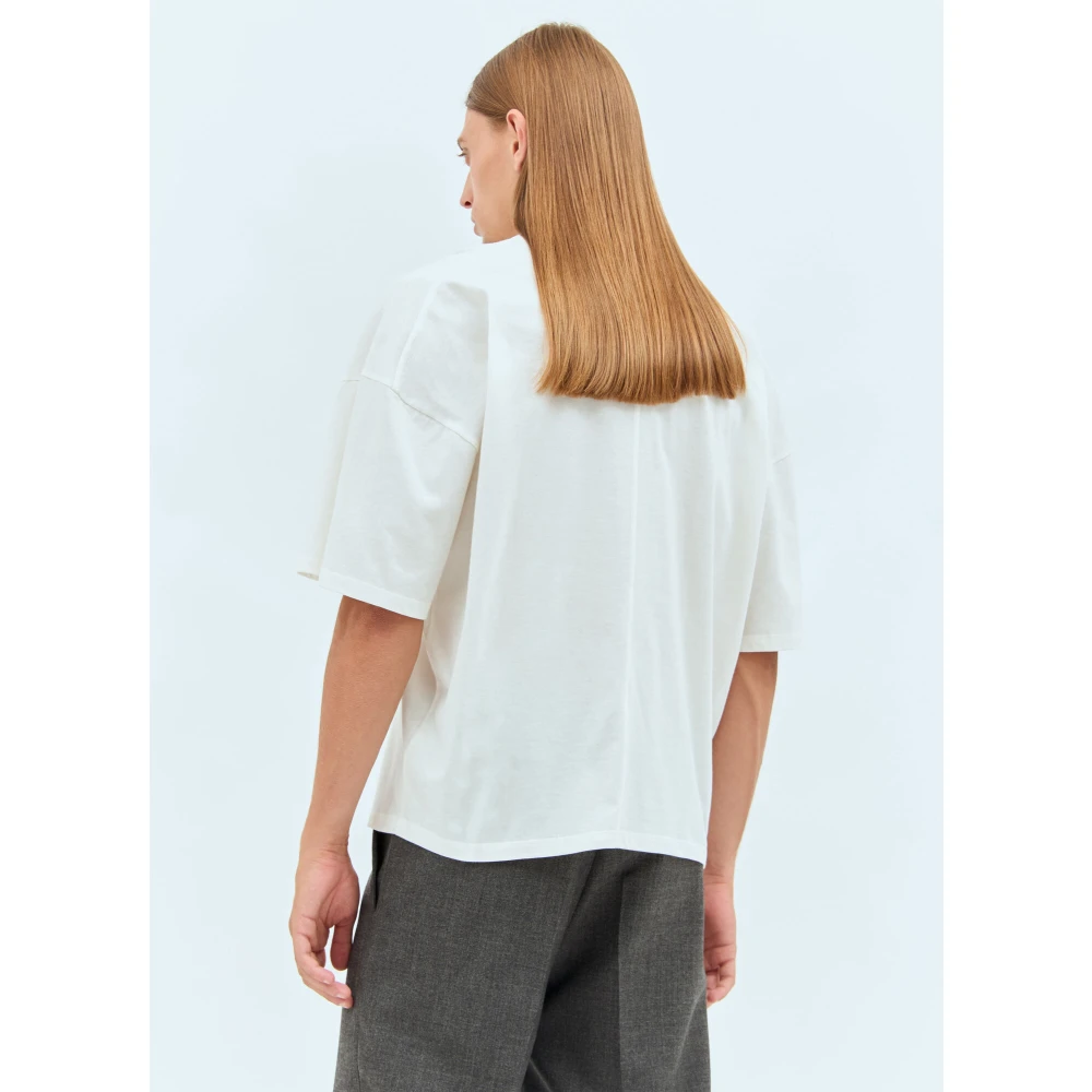 The Row Panel Katoenen Jersey T-shirt White Heren