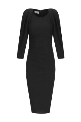 robe-noire-en-jersey-crepe-drapee