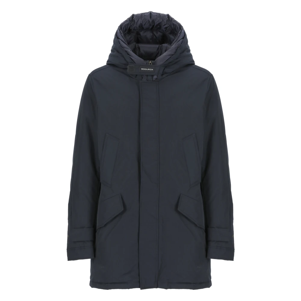 Woolrich Blauwe Katoenmix Parka Met Capuchon Blue Heren