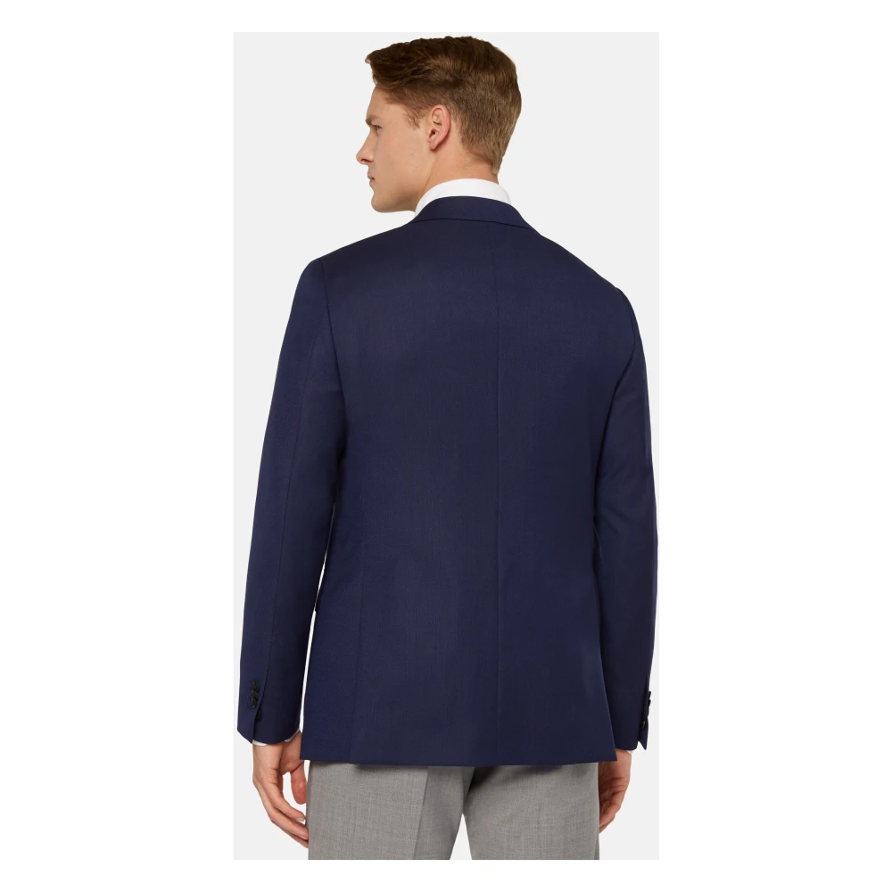 Boggi Milano Micro-gestructureerde wollen jas Blue Heren