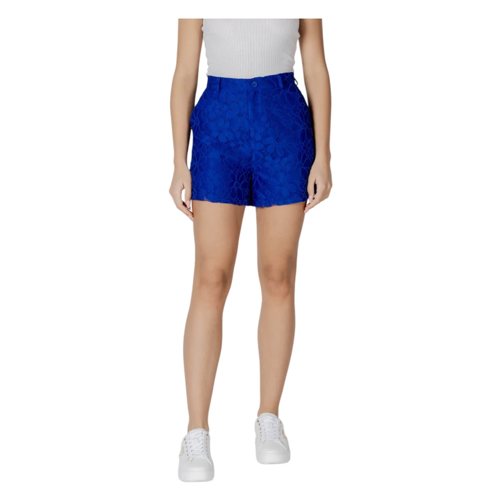 Desigual Women's Blue Plain Zip Shorts Spring/Summer Large