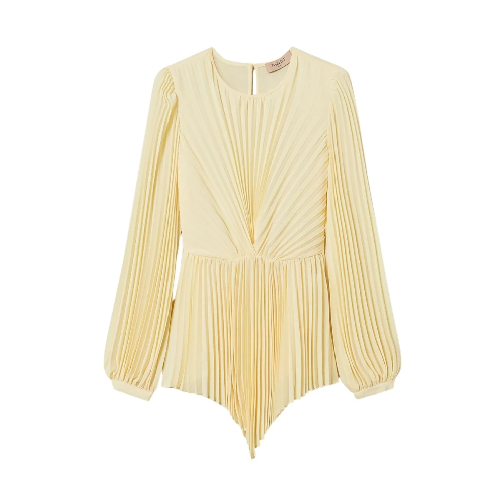 Twinset Gele Pofmouw Asymmetrische Hemd Yellow Dames