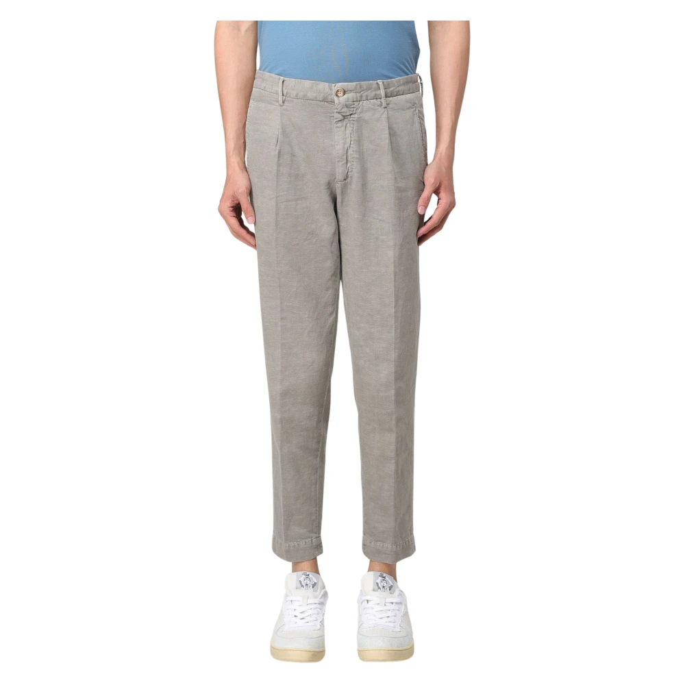 Incotex Men's Gray Chinos, Male,, Trousers Large