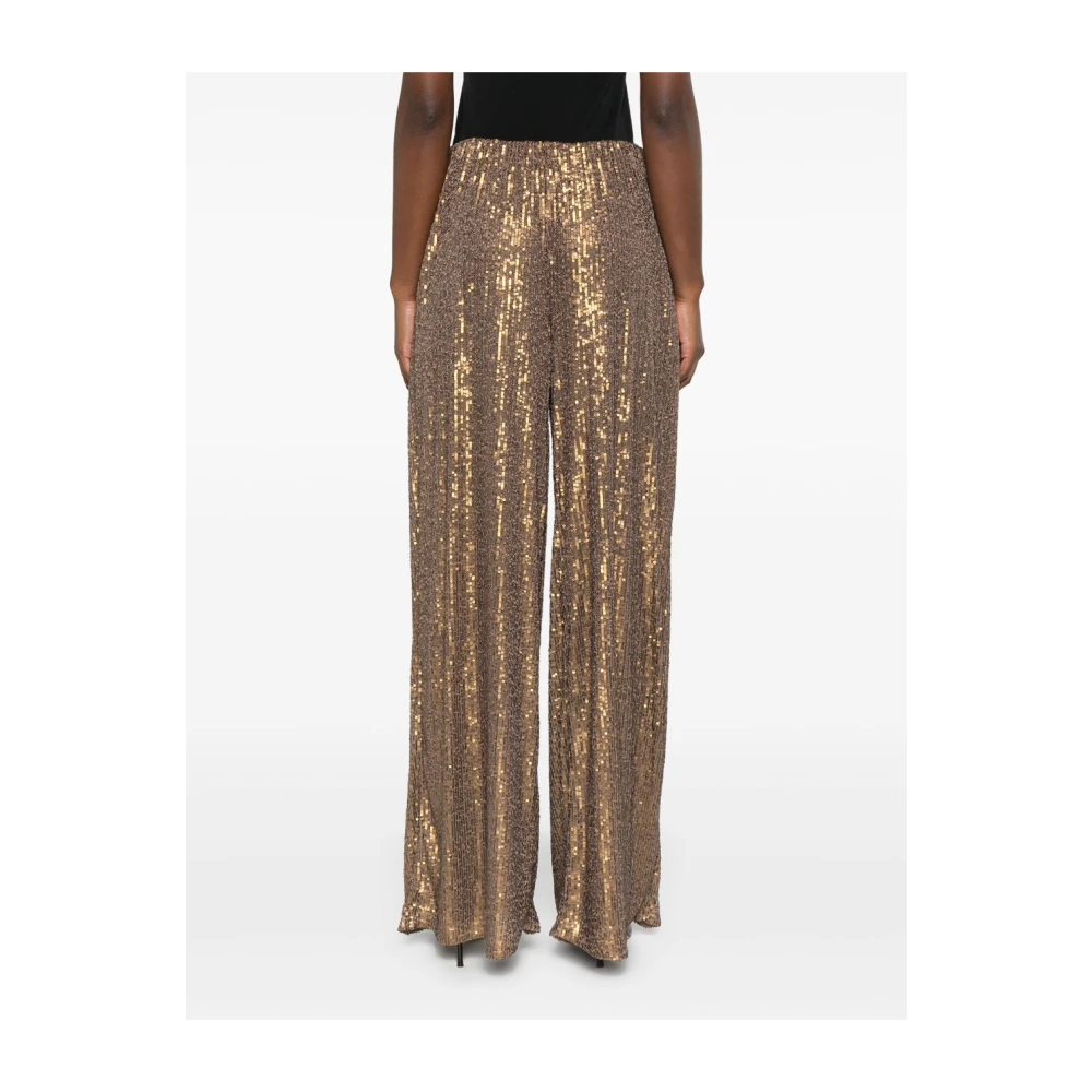 Norma Kamali Bruine Pailletversierde Elastische Broek Brown Dames