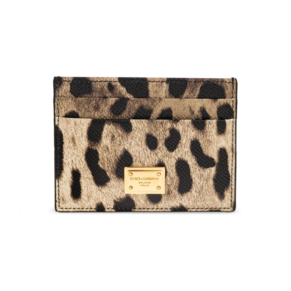 Dolce & Gabbana Brown Dauphine Card Holder With Plate - Female - Wallets & Cardholders - One Size - Accessories