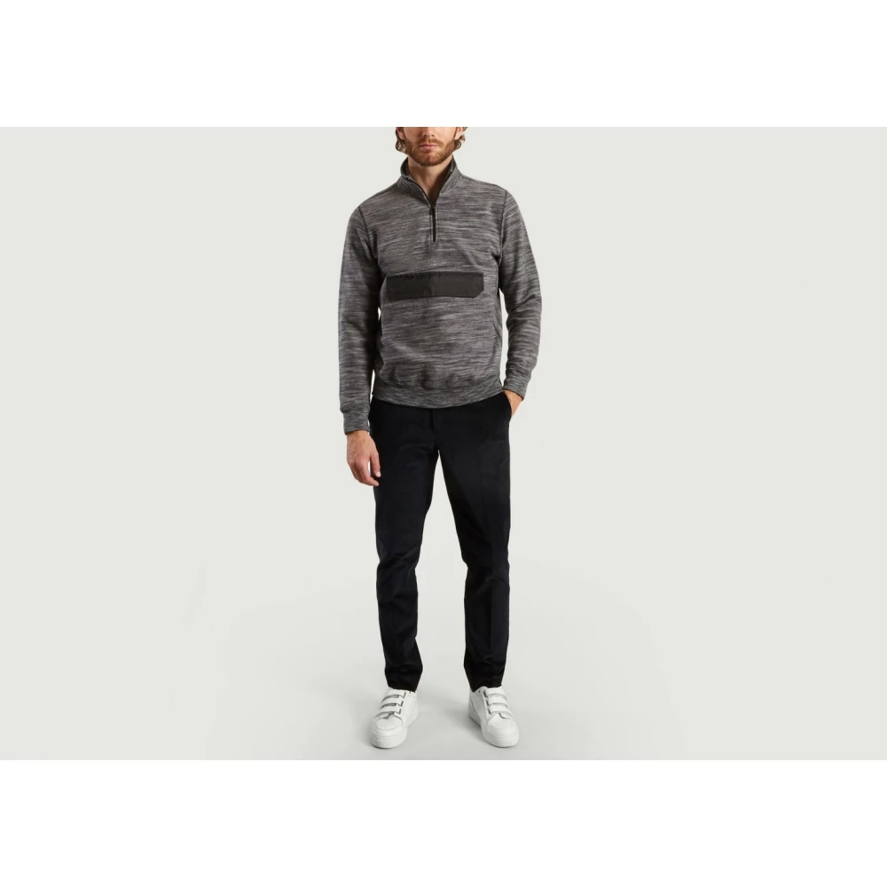 PS By Paul Smith Gemeleerd Zwart Polar Sweatshirt met Rits Black Heren