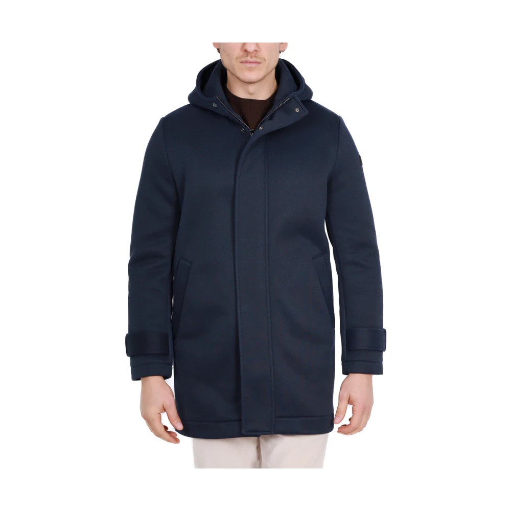 Distretto12 Blauwe Technische Micro Pique Parka Blue Heren