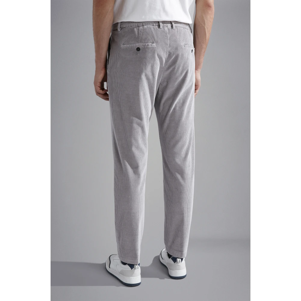 PAUL & SHARK Grijze Katoenmix Regular Fit Broek Gray Heren
