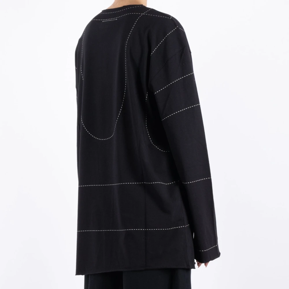 MM6 Maison Margiela Zwarte Katoenen T-shirt Black Dames