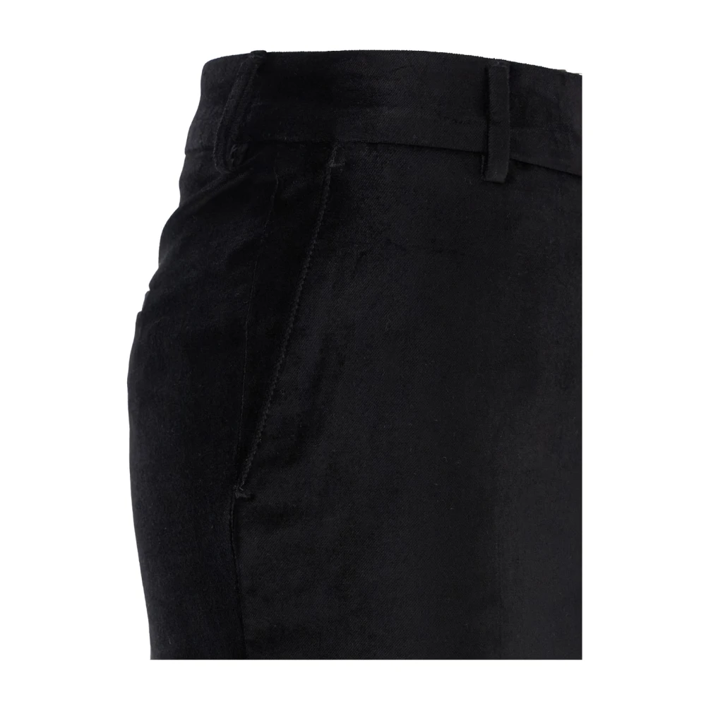 PT Torino Zwarte Fluwelen Stretchbroek Black Dames
