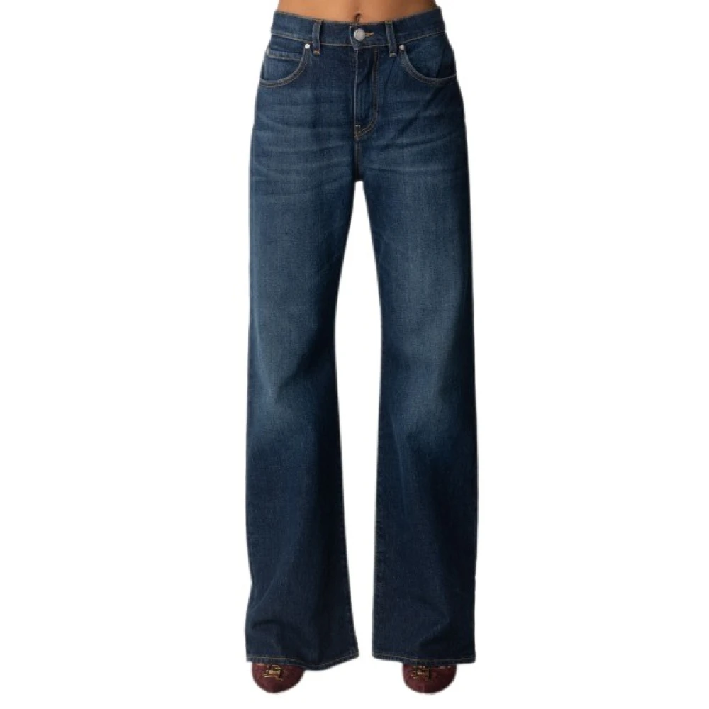 Pinko Wide Leg Dark Wash Jeans Blue Dames