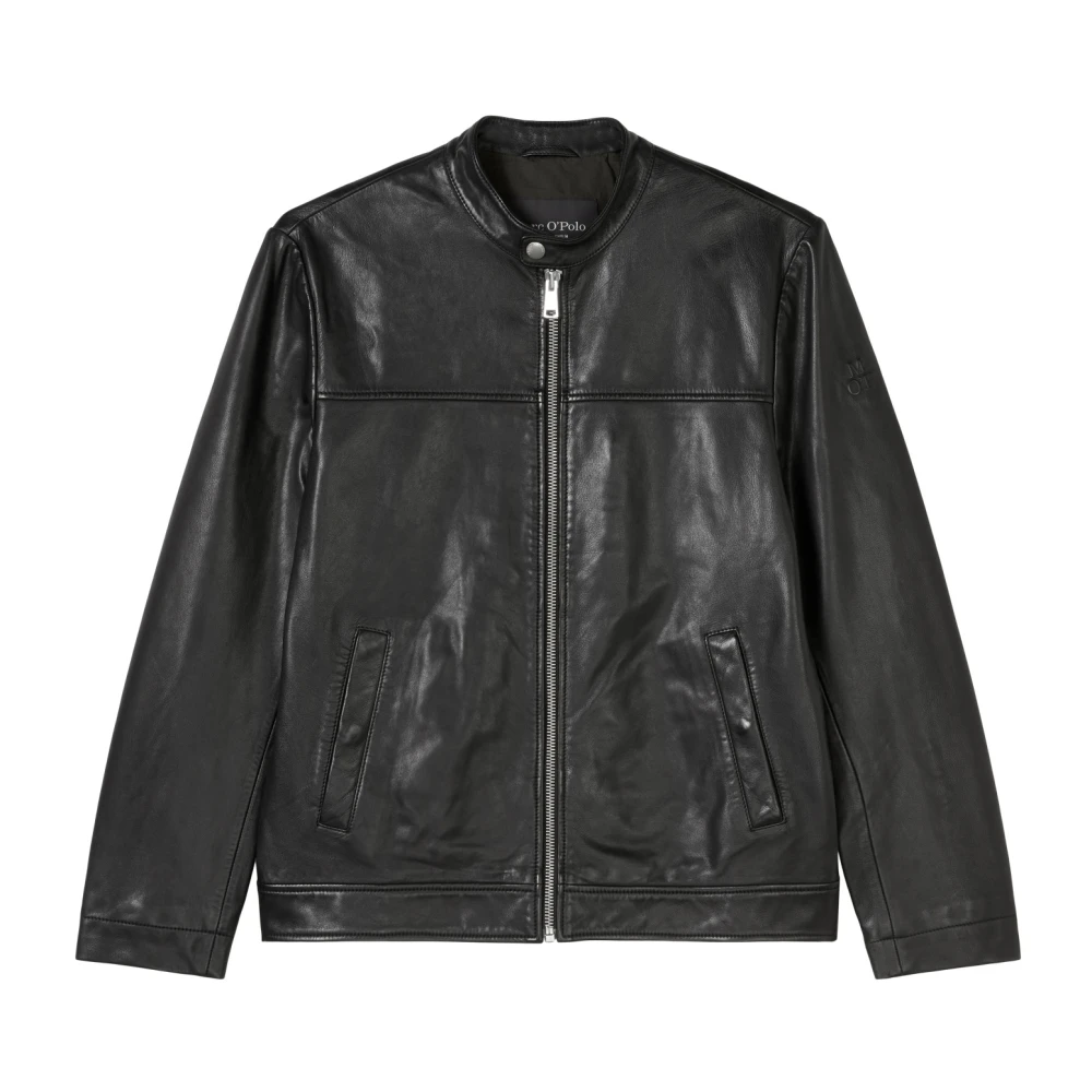 Marc O'Polo Leren jas regular Black Heren