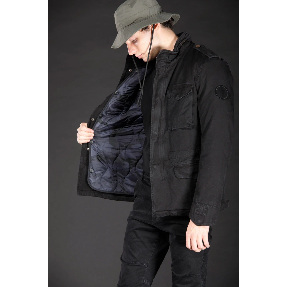 Mason's Camouflage Field Jacket Slim Fit Black Heren