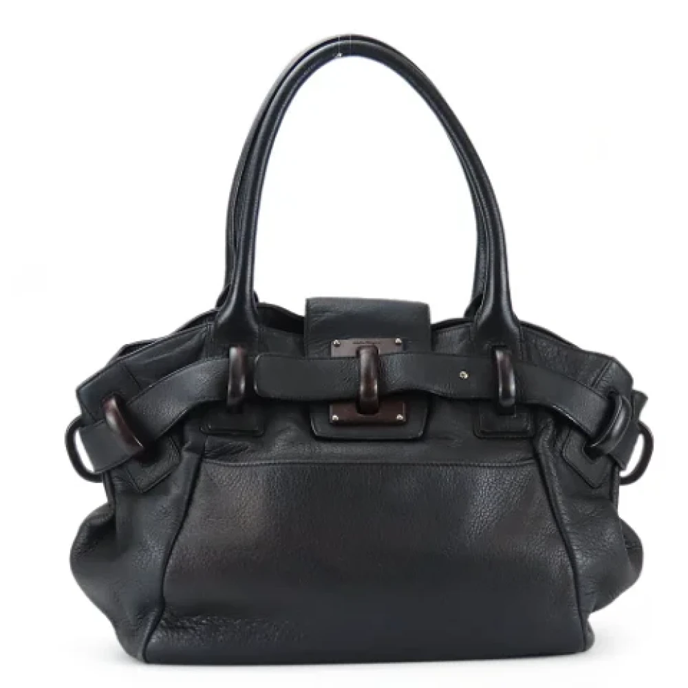 Salvatore Ferragamo Pre-owned Leather shoulder-bags Black Dames