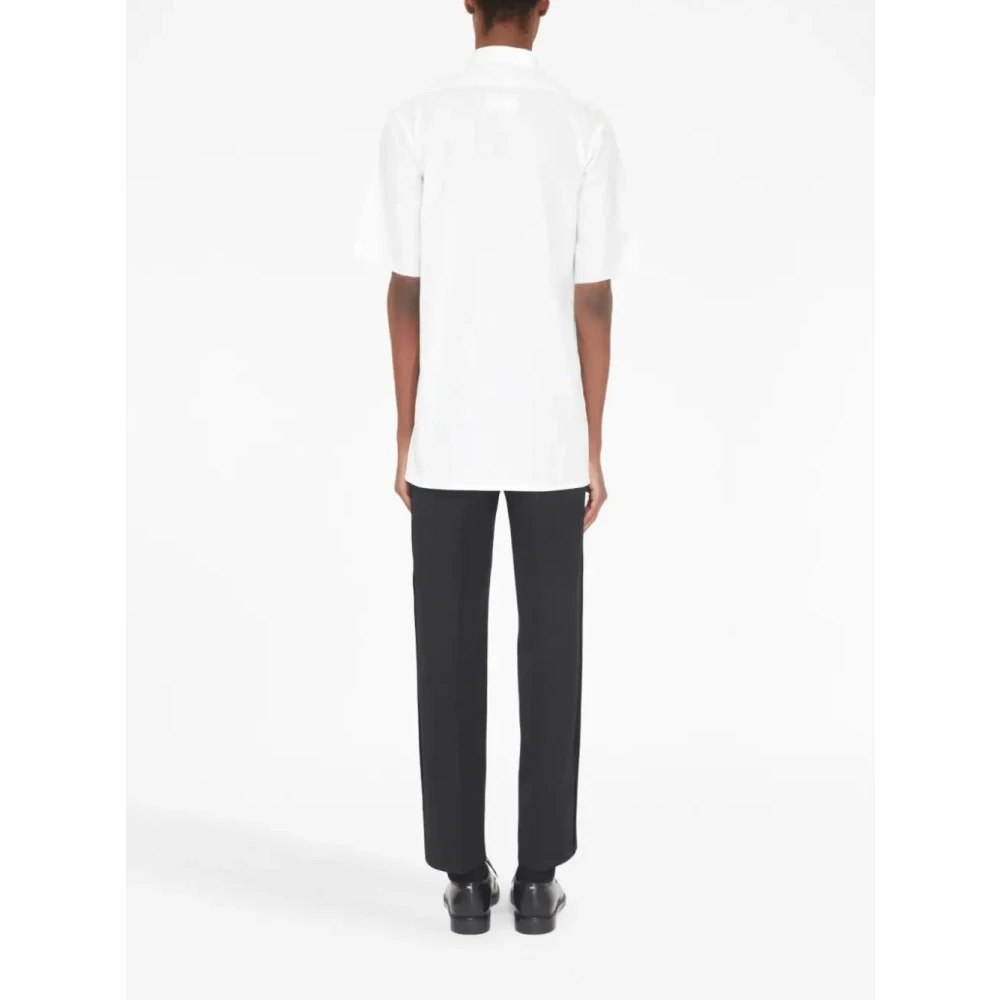 Maison Margiela Witte Katoenen Korte Mouwen Overhemd White Heren