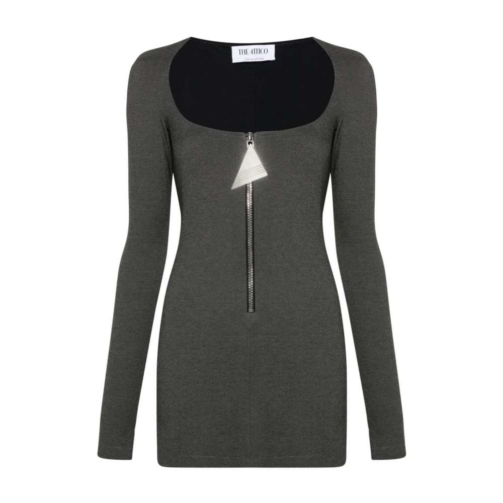 The Attico Zwarte Mini Jurk Gray Dames