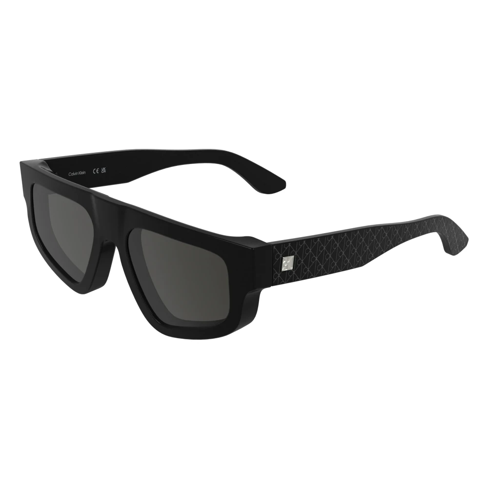 Calvin Klein Unisex Black Sunglasses, 54 Mm, Emblem Logo Modified Rectangle Sunglasses