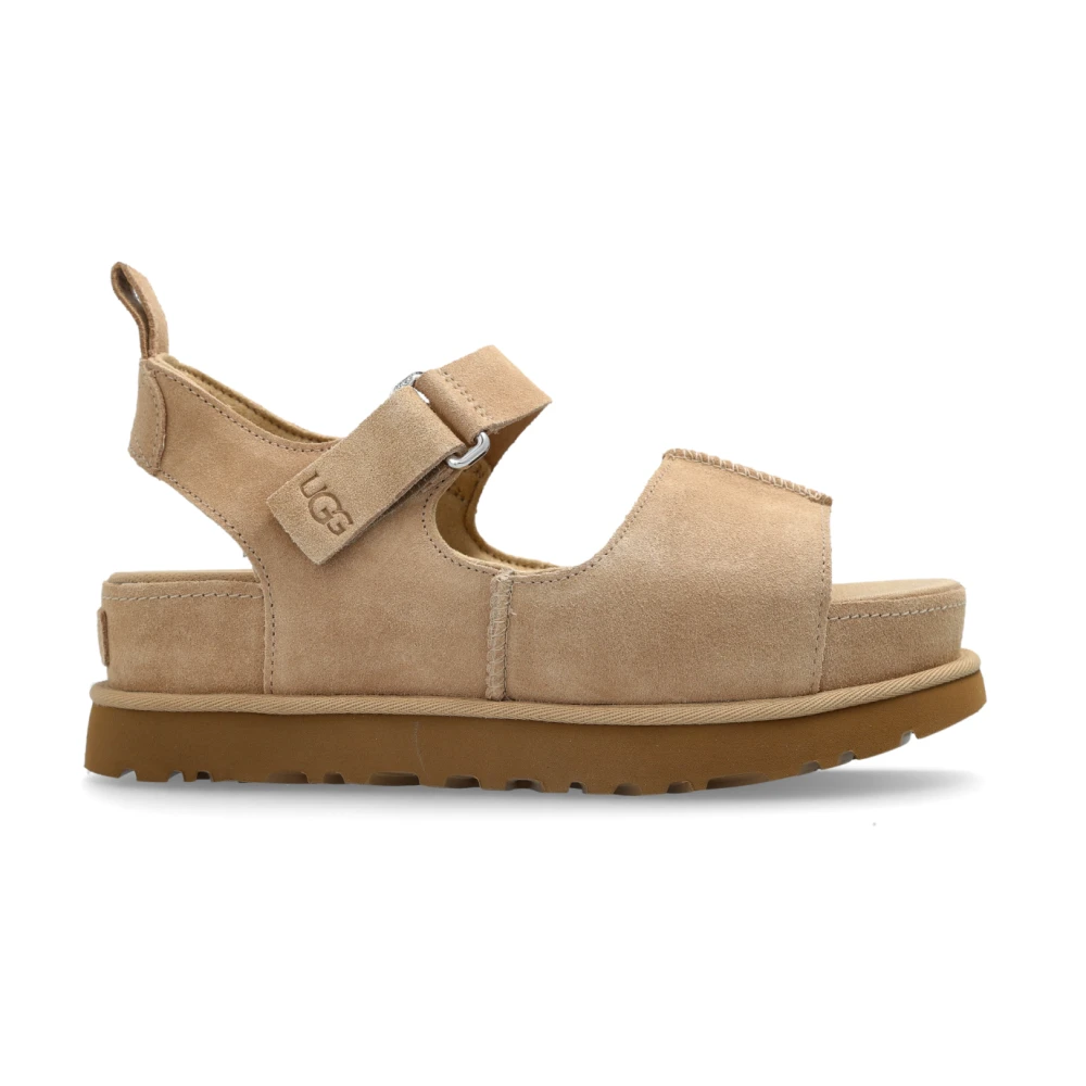 Ugg Beige Platform Sandals Goldenrise Hi - Female - Flat Sandals - 8 Uk - Shoes