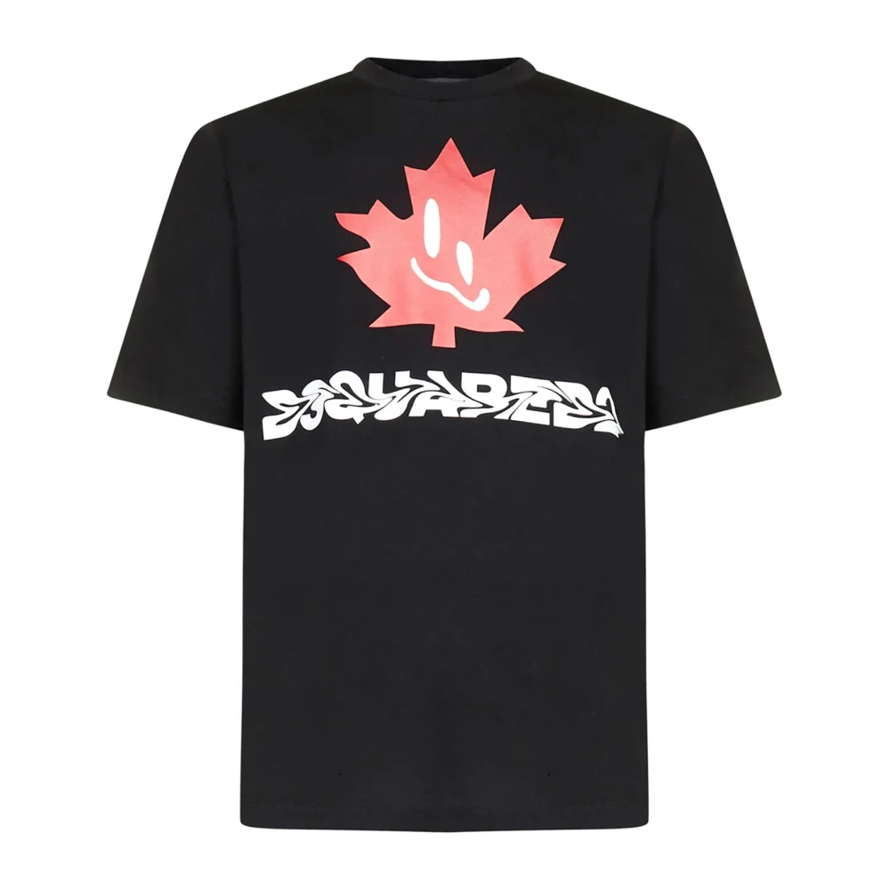 Dsquared2 Logo Print Crewneck T-Shirt Black Heren