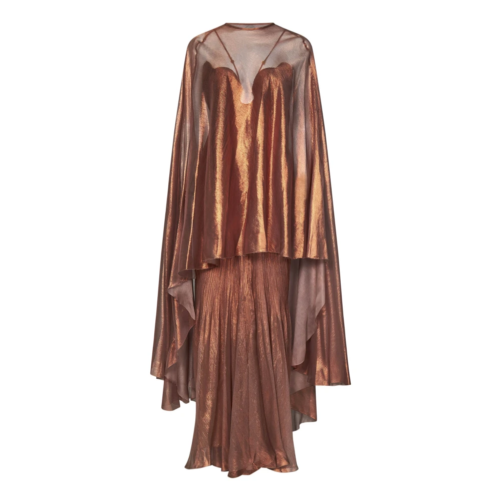 Maria Lucia Hohan Bruine Zijden Jas Asymmetrische Zoom Brown Dames