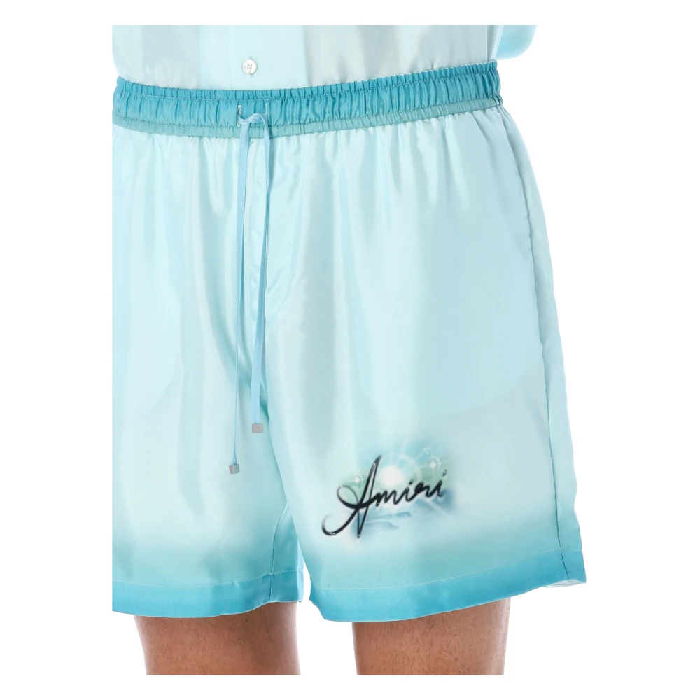 Amiri Zijden Resort Club Cerulean Shorts Blue Heren