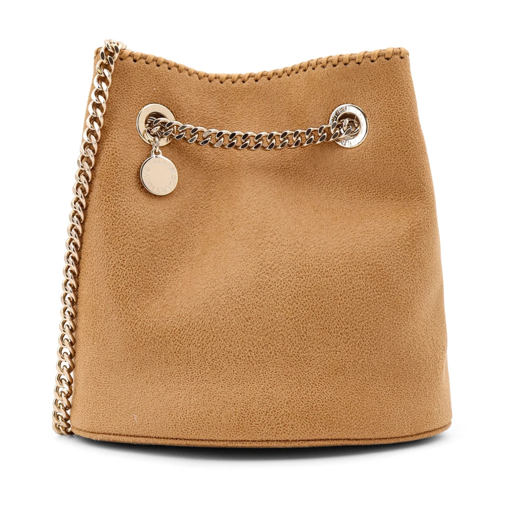 Stella Mccartney Shaggy Deer Bucket Tas met Metalen Band Beige Dames