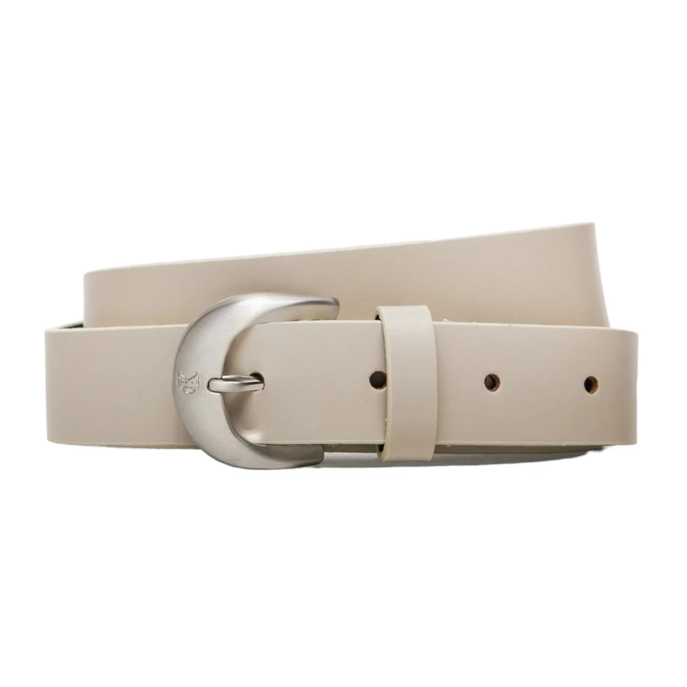 Calvin Klein Jeans Casual Pin Gesp Leren Riem Beige Dames