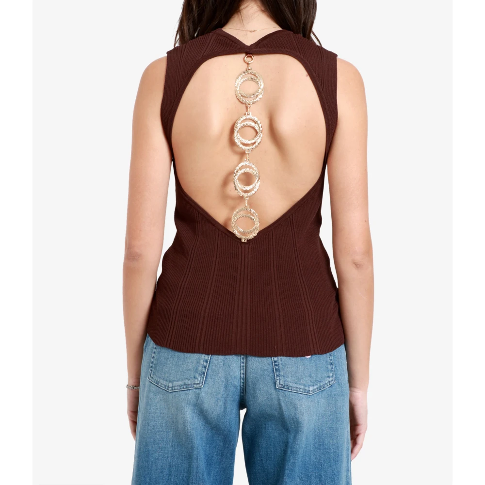 Simona Corsellini Sleeveless Tops Brown Dames