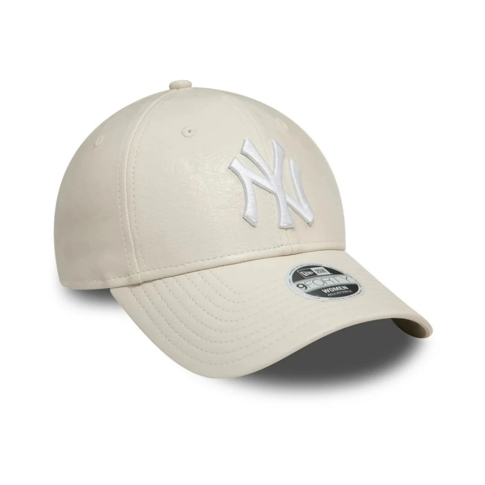 new era Kreukelige PU 9Forty New York Yankees Pet Beige Dames