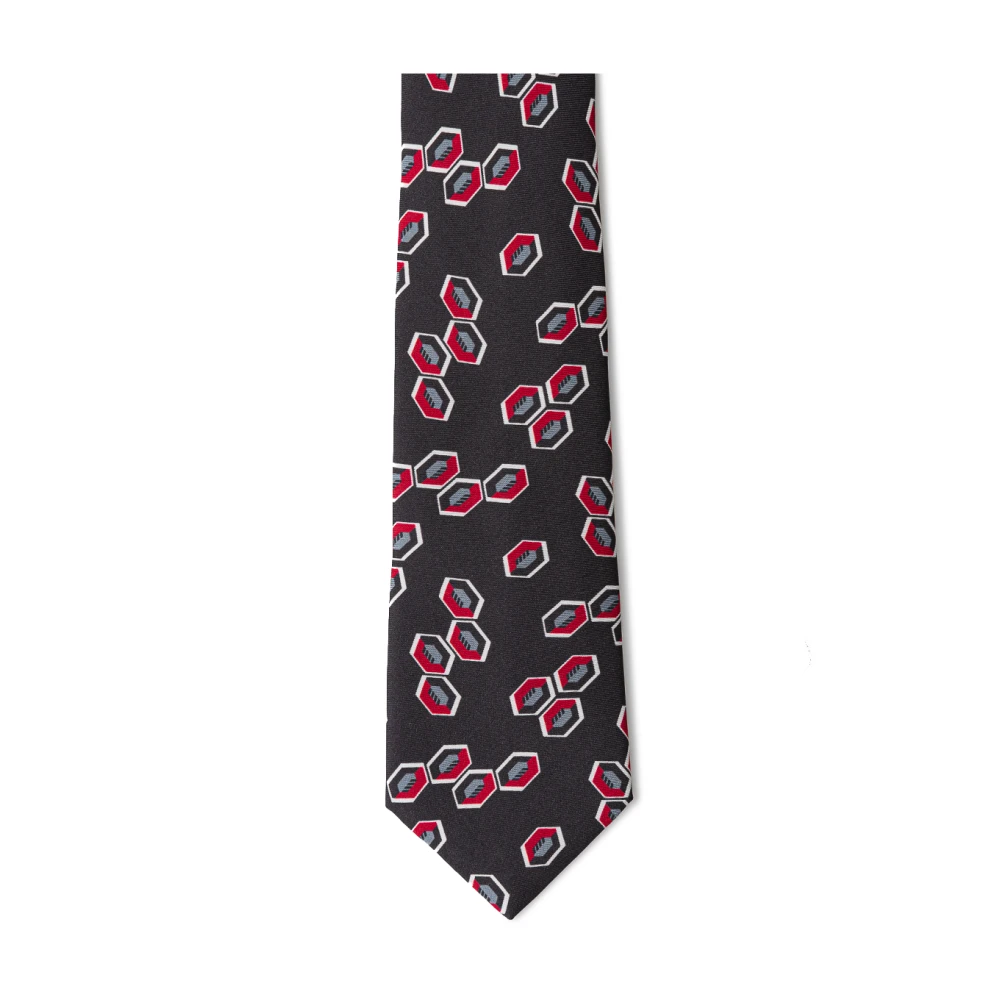 Giorgio Armani Antraciet Zijden Stropdas Multicolor Heren