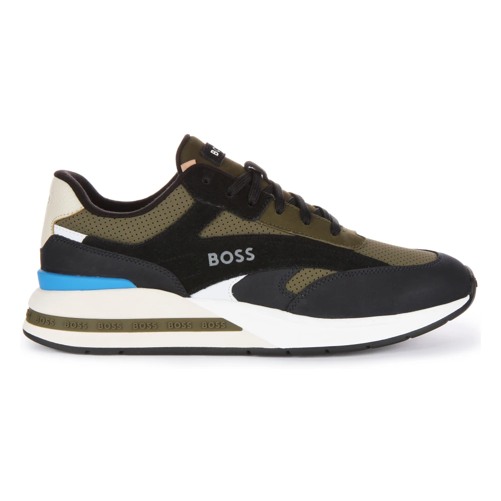 Hugo Men's Multicolor Sneakers, 11 Uk, Lightweight Lace-Up Trainers In Black