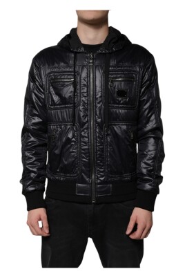 black-nylon-hooded-full-zip-jacket