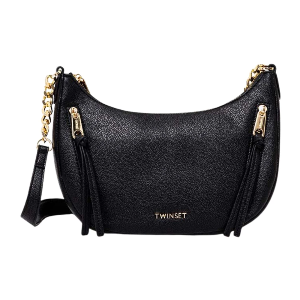 Twinset Zwarte handtas met ritssluiting Black Dames