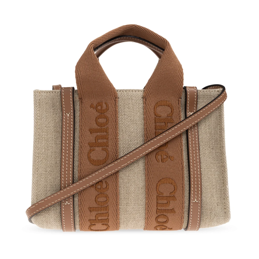 Chloé Women's Brown Cross Body Bags, One Size, Mini Woody Tote Bag