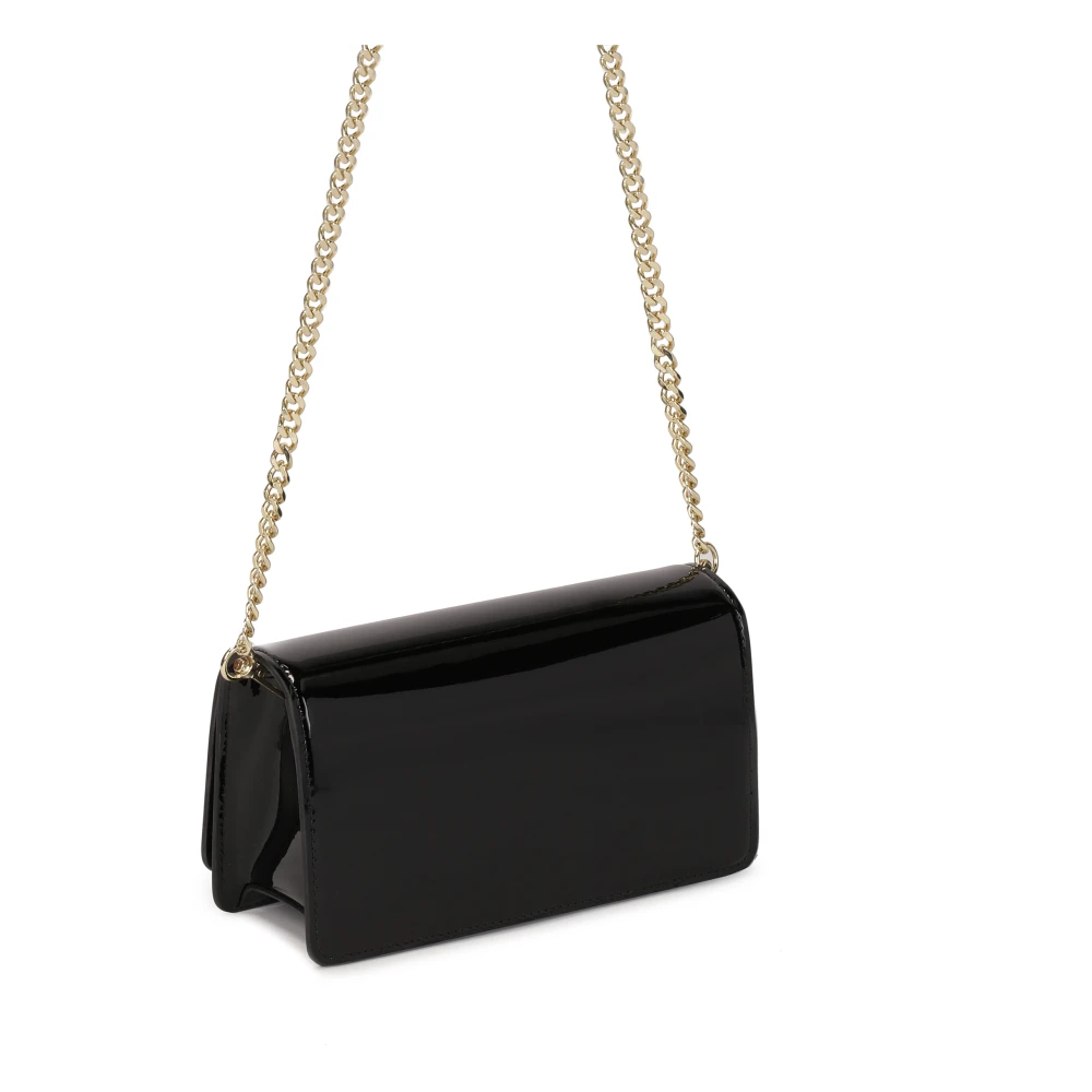 Kazar Kleine zwarte handtas met metallic gouden hart Black Dames