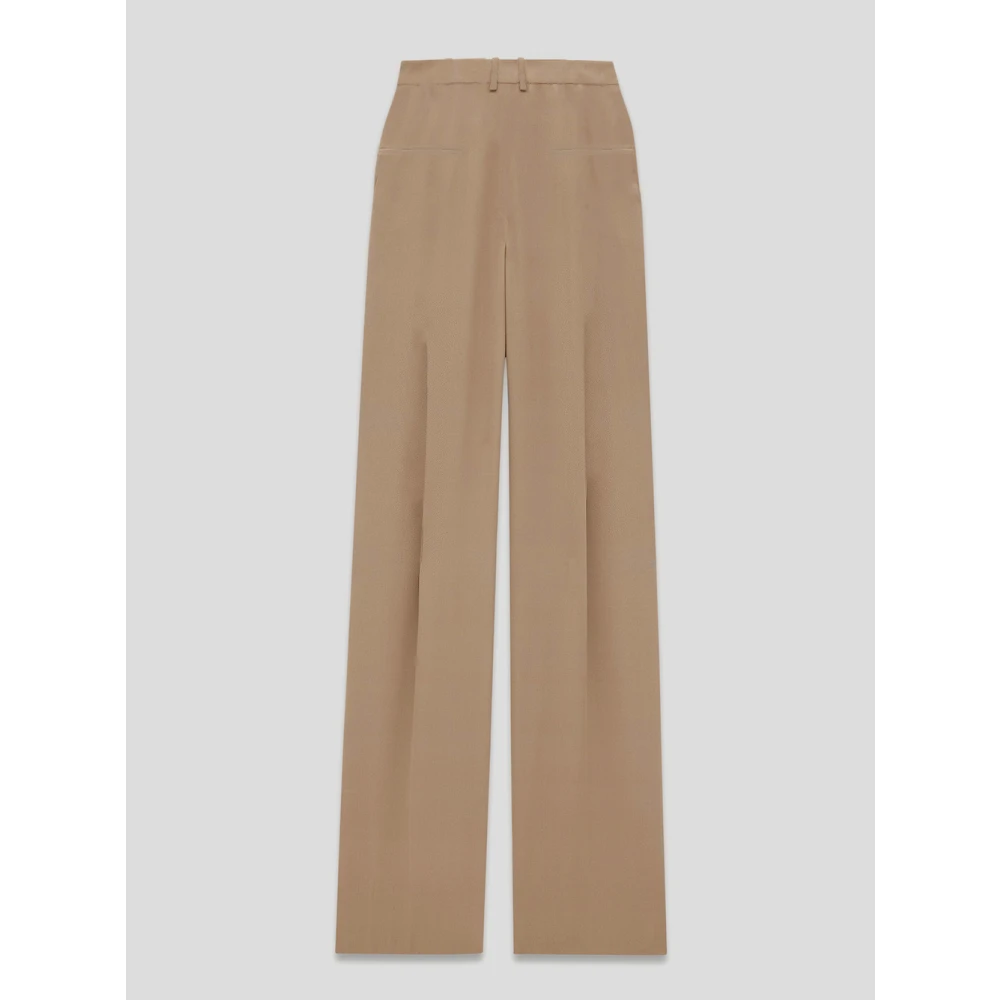 Saint Laurent Zijden Crêpe Broek Beige Dames