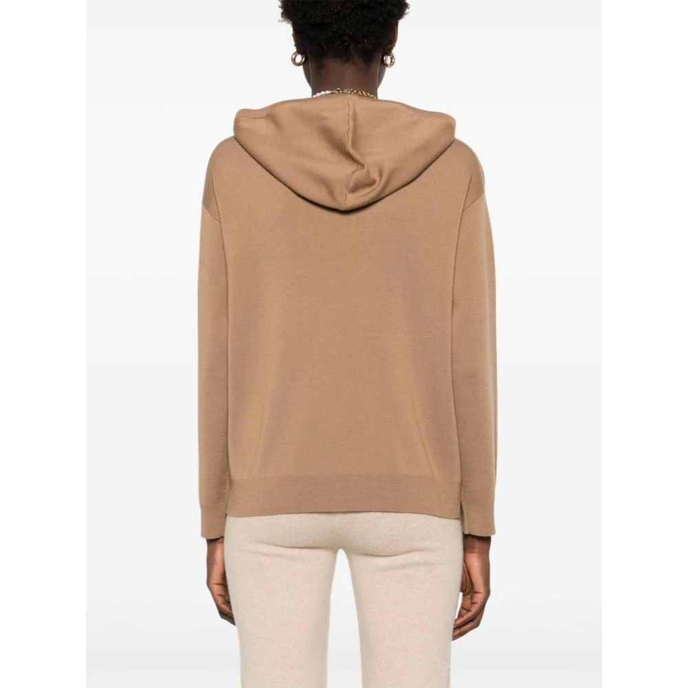 Max Mara Kameelbruine Trekkoord Hood Sweater Brown Dames