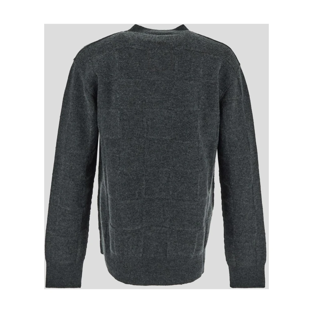 UMA Wang Gebreide Longsleeve Top in Gemengde Wol Gray Heren