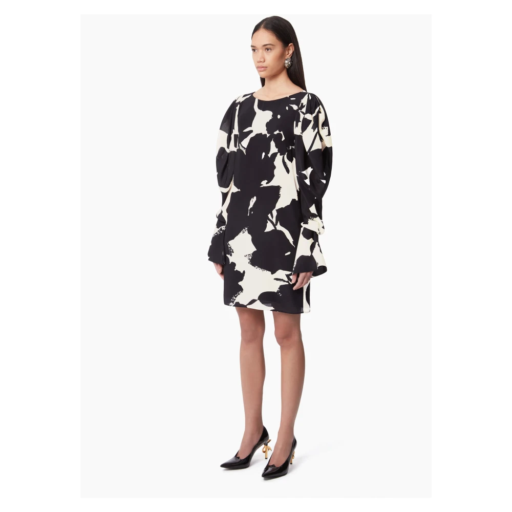 Nina Ricci Zwarte Pofmouw Mini Jurk Black Dames