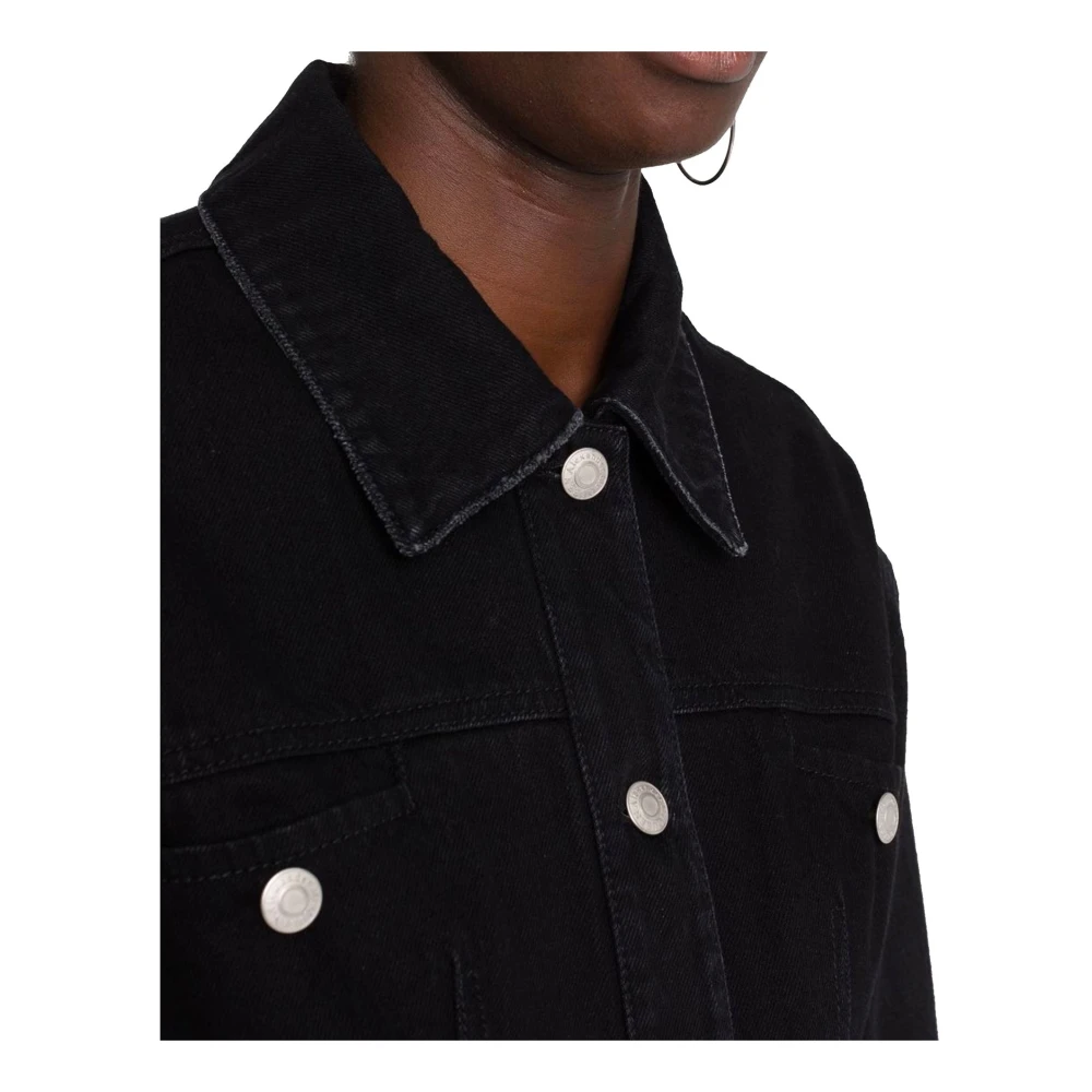 alexander mcqueen Denim Cropped Jack Made in Italy Black Dames