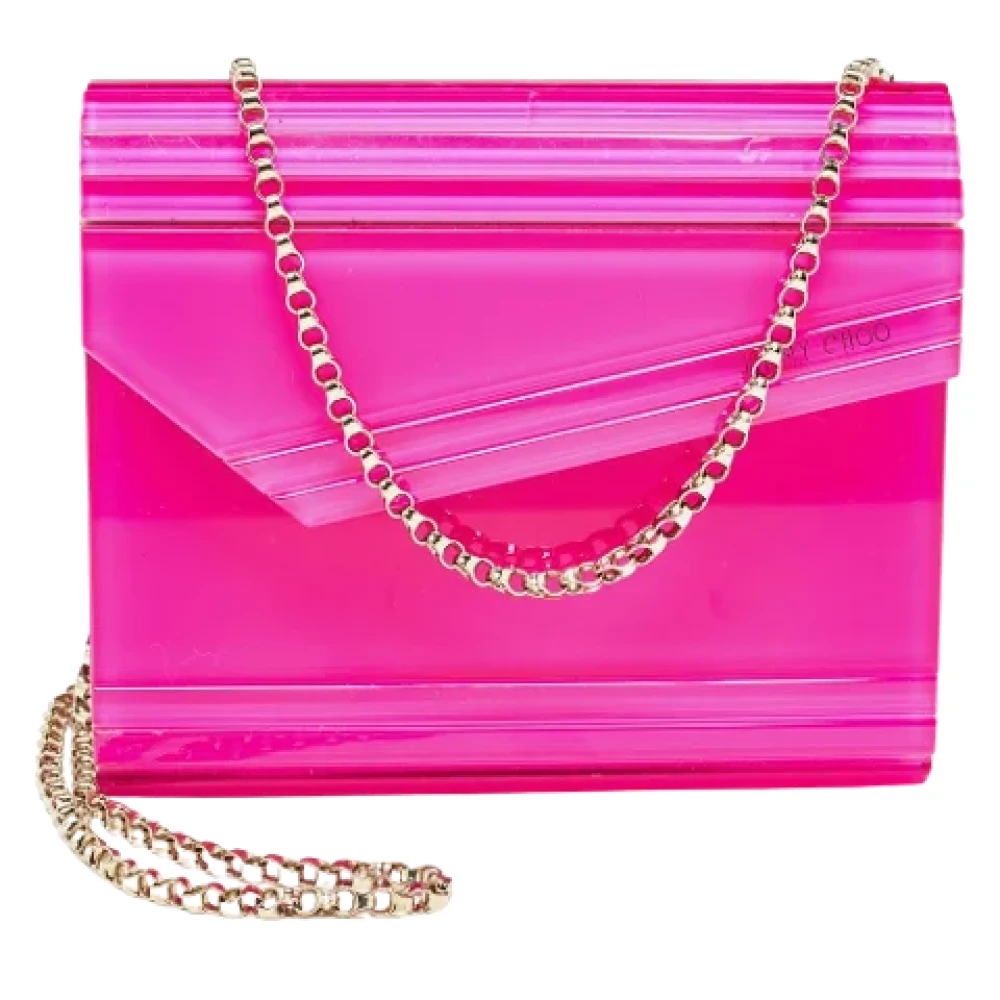 Jimmy Choo Pre-owned Fabric handbags Pink Dames