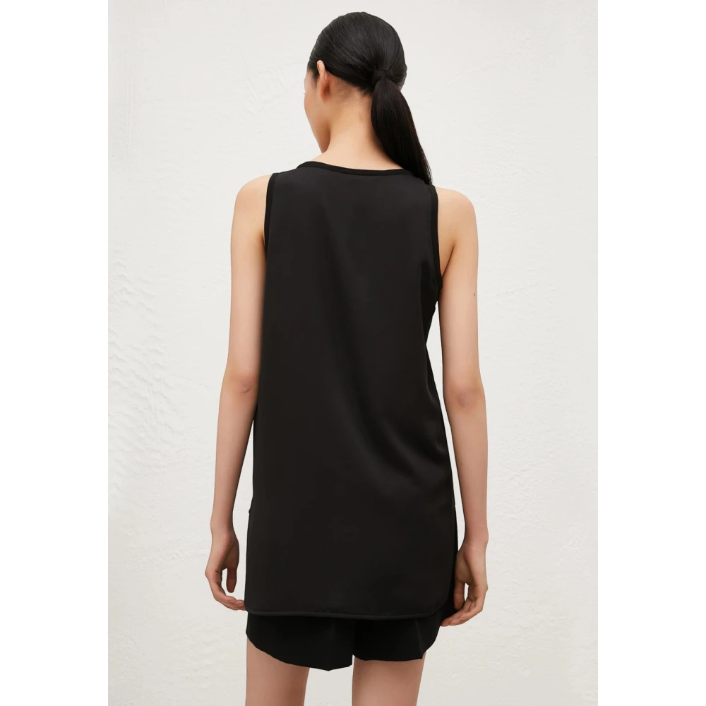 Marella Mouwloze Georgette Top in Zwart Black Dames