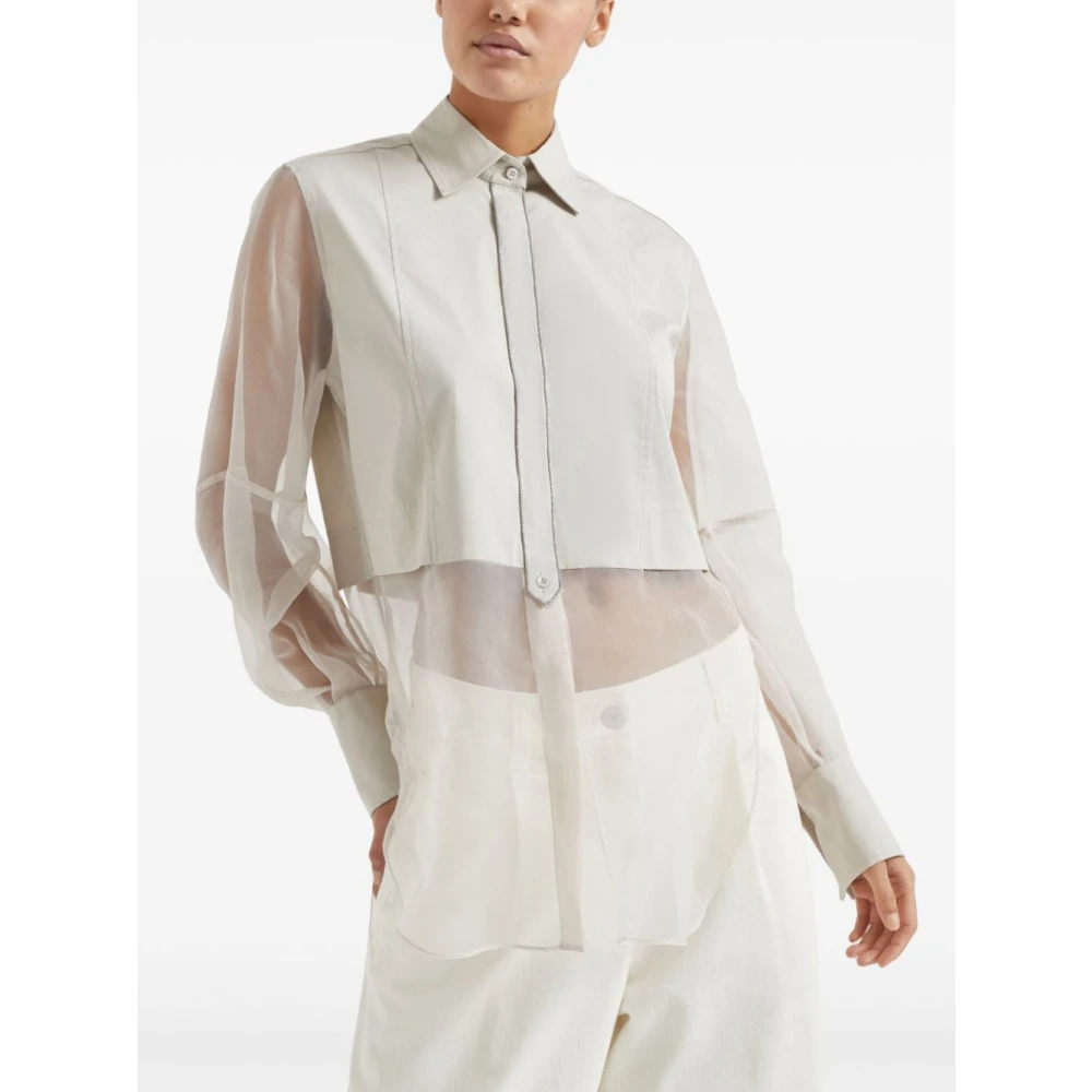 BRUNELLO CUCINELLI Handtekening Monili Ketting Beige Shirt Beige Dames