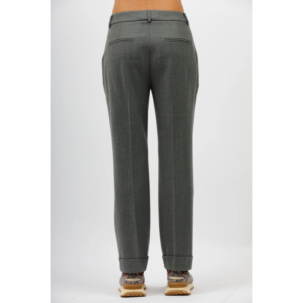 Via Masini 80 Flanellen flare broek Green Dames