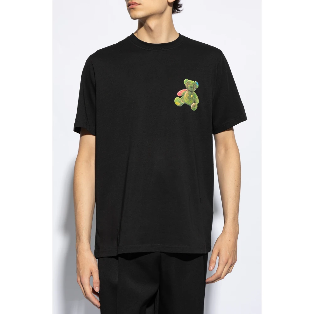 PS By Paul Smith Bedrukt T-shirt Black Heren