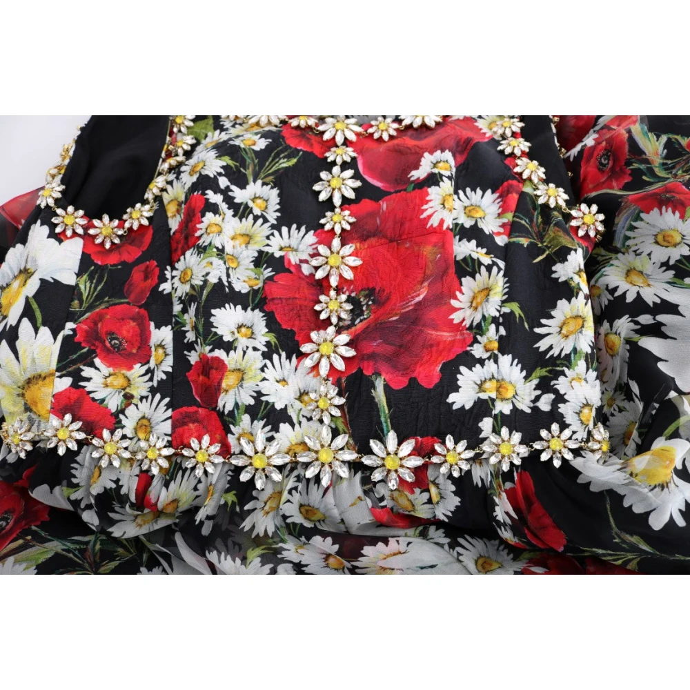 Dolce & Gabbana Zonnebloem Print Bloemen Maxi Jurk Multicolor Dames