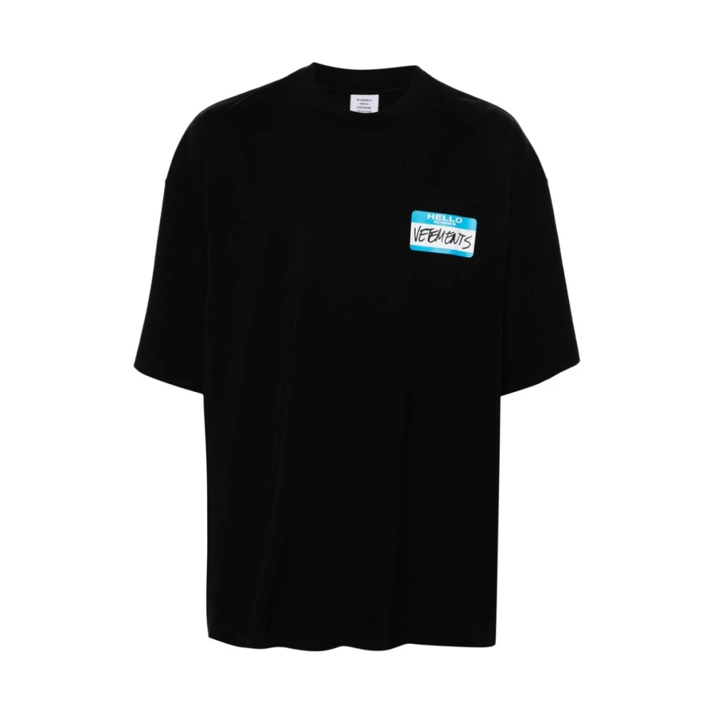 Vetements Logo Print Crew Neck T-shirt Black Heren